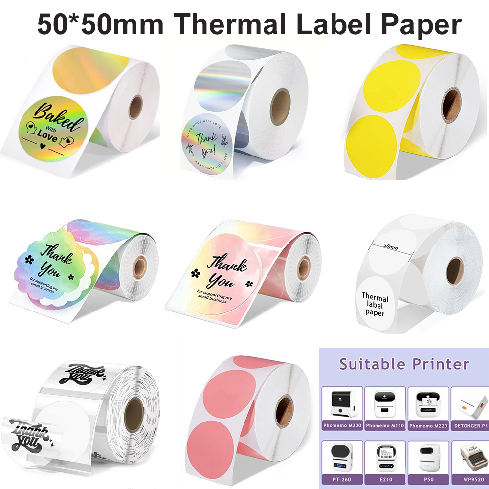 1Roll Round Circle Thermal Pap - Commercial Printing Services recension och pris